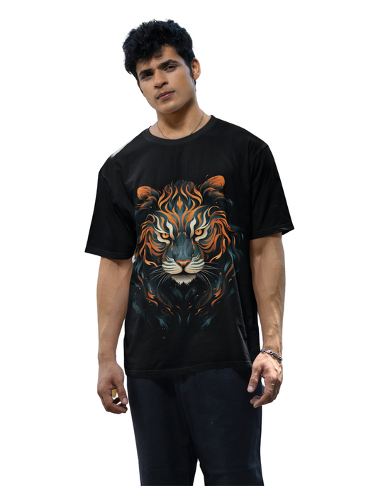 Neaks Men Tiger 3D Round Neck Graphic Printed Pure Cotton Slim Fit T shirt(shipping Free)