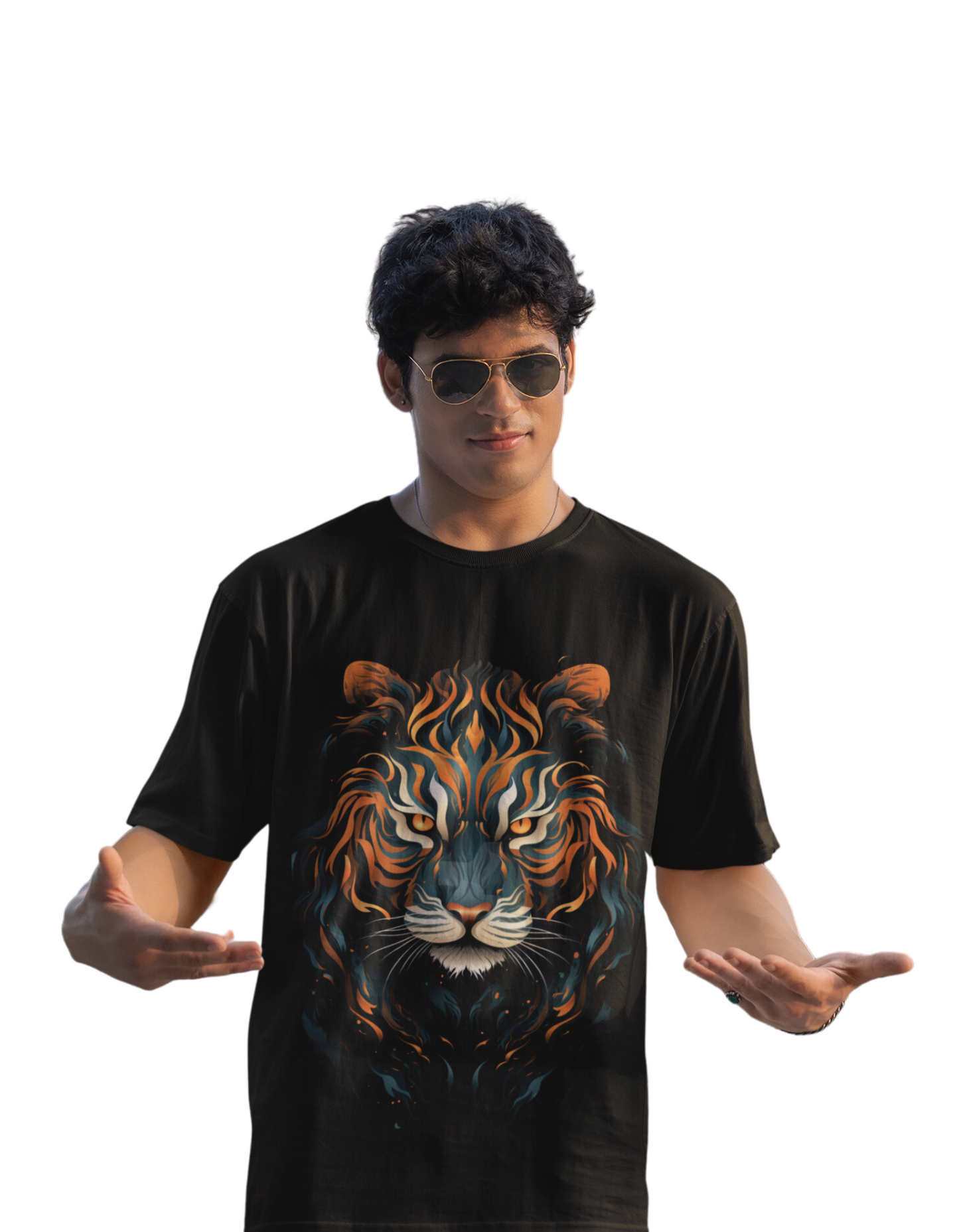 Neaks Men Tiger 3D Round Neck Graphic Printed Pure Cotton Slim Fit T shirt(shipping Free)