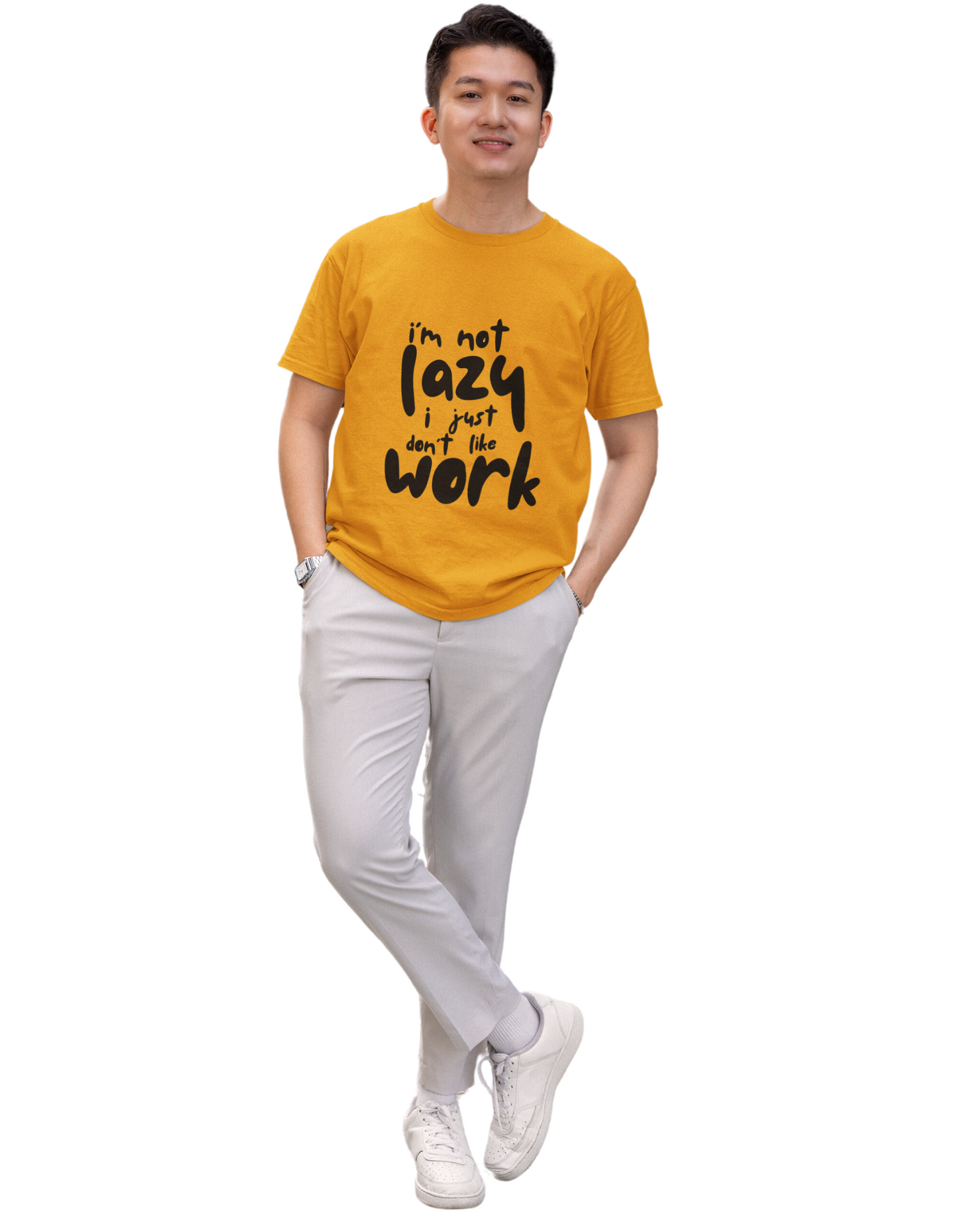 Neaks Men Mustard Yellow  Round Neck Graphic Print Pure Cotton Slim Fit T-shirt(Shipping Free)