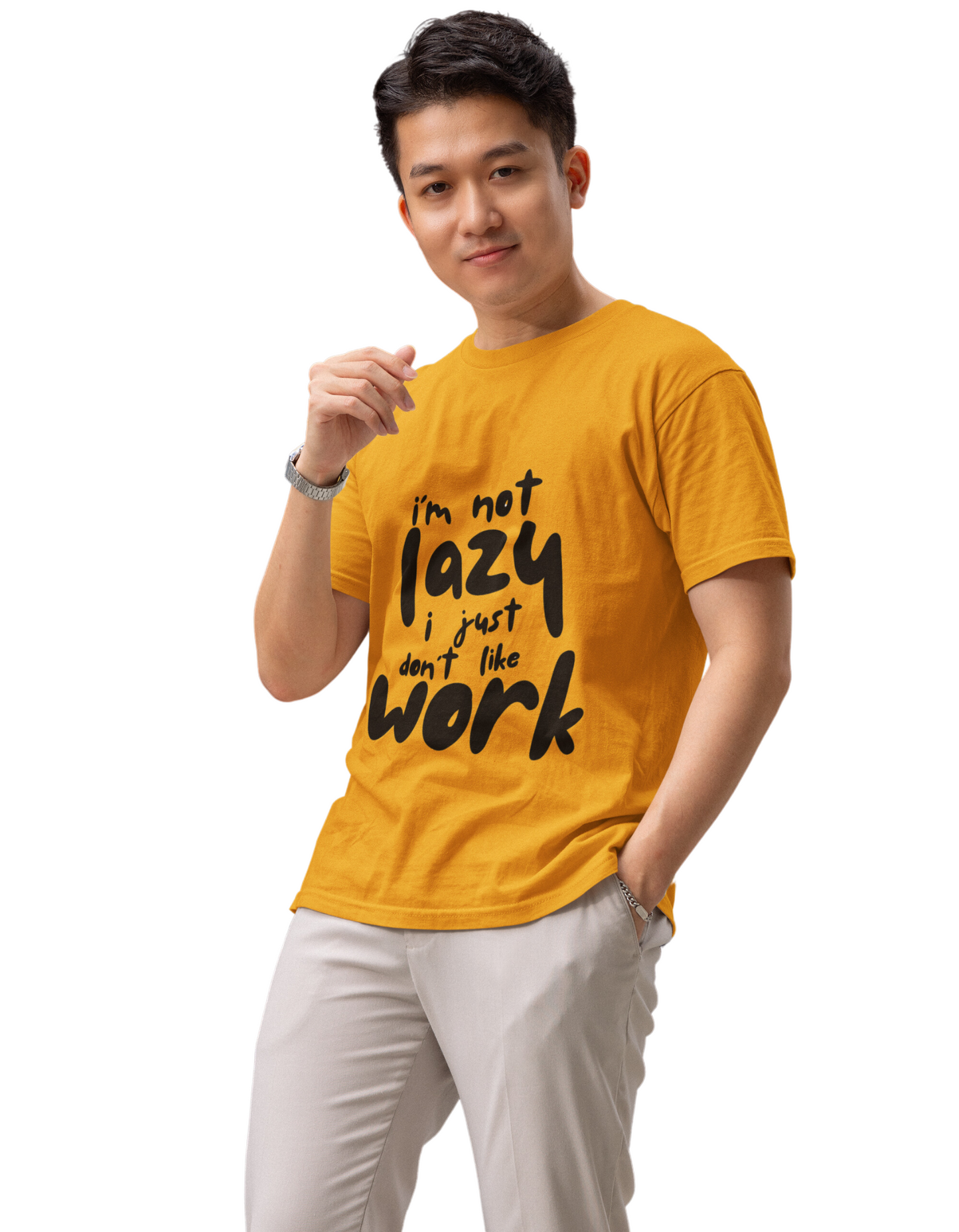 Neaks Men Mustard Yellow  Round Neck Graphic Print Pure Cotton Slim Fit T-shirt(Shipping Free)