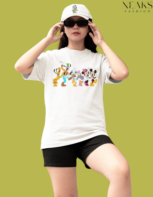 Neaks white Mickey&Friends Graphic Oversize t shirt (Shipping Free)