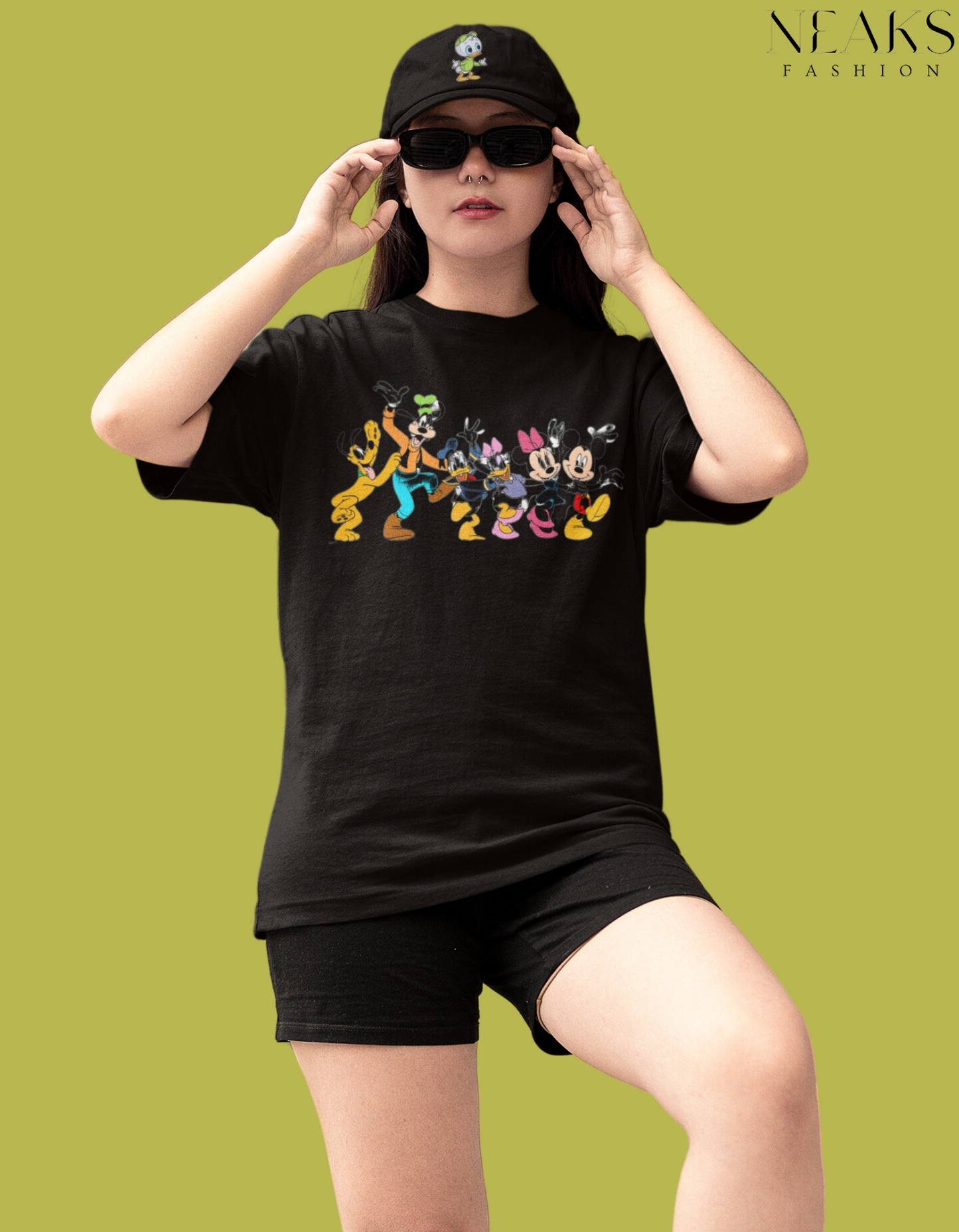 Neaks Black Mickey&Friends Graphic Oversize t shirt (Shipping Free)