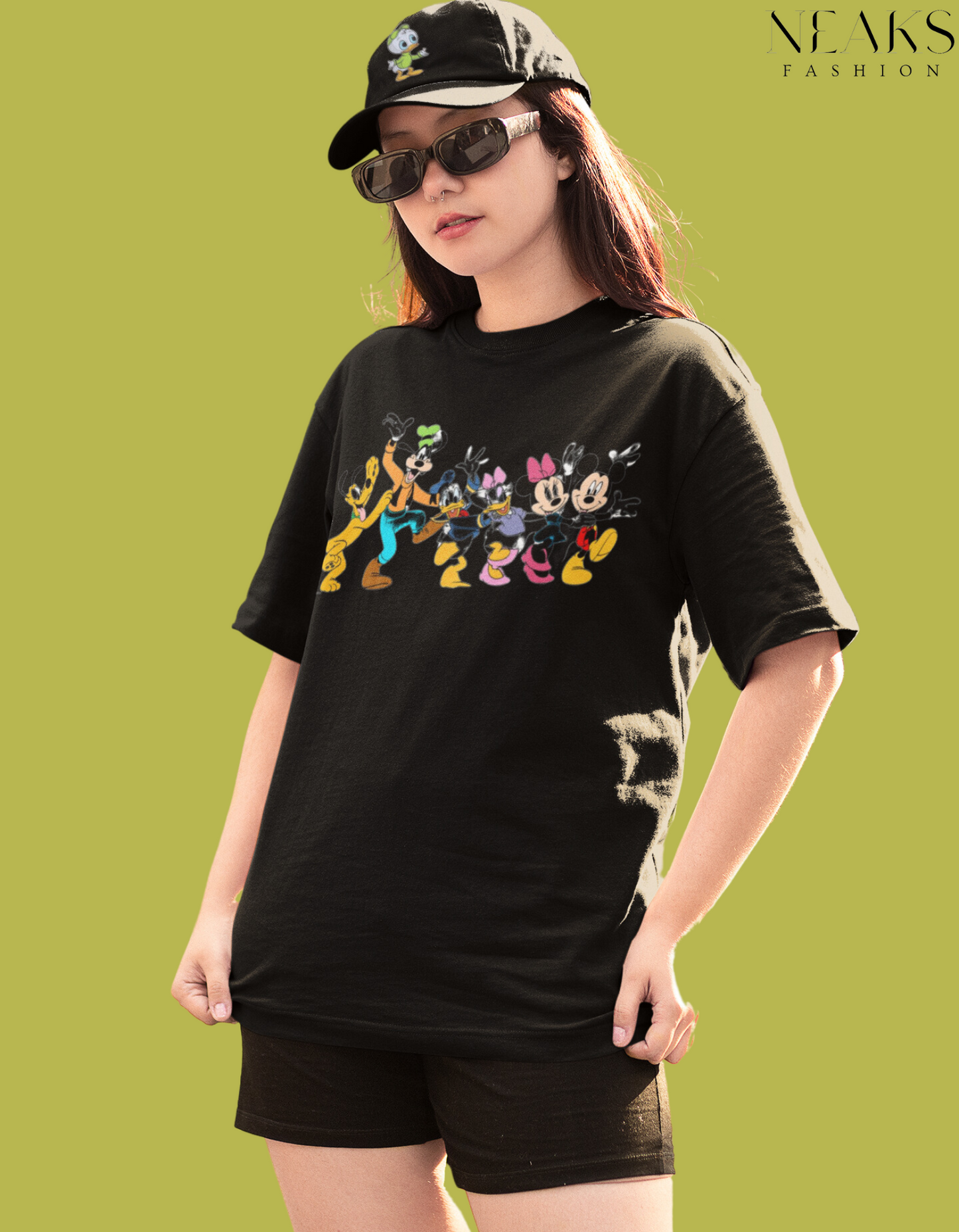 Neaks Black Mickey&Friends Graphic Oversize t shirt (Shipping Free)