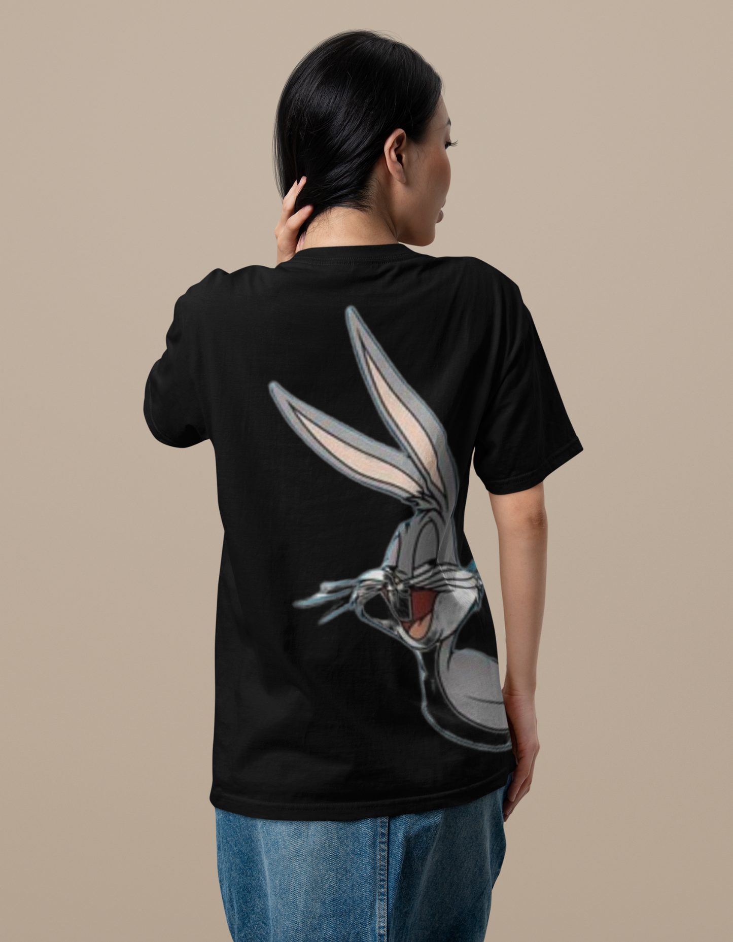 Neaks Women Round Neck Bugs Bunny Graphic Print Pure Cotton Slim Fit T-shirt(Shipping Free)